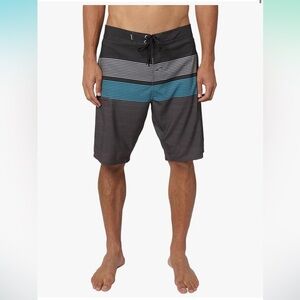 O'Neill Charcoal and Teal Board Shorts Hyperfreak Streak sz 30